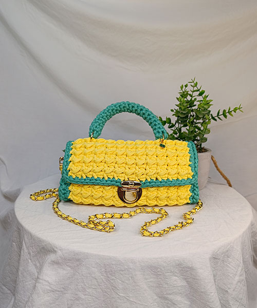 sac crochet elma jaune vert takiri