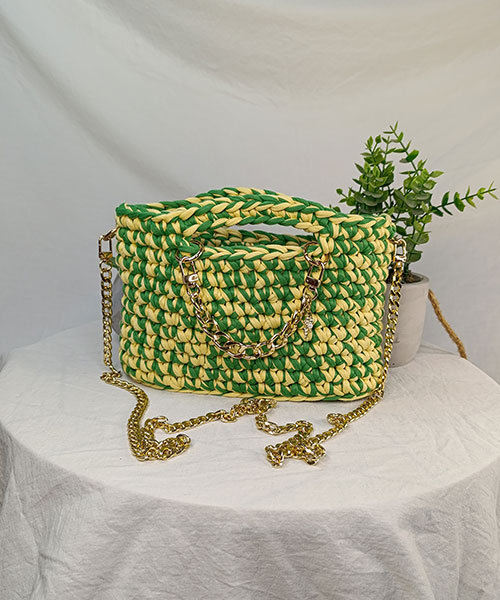 sac crochet harmony jaune vert takiri