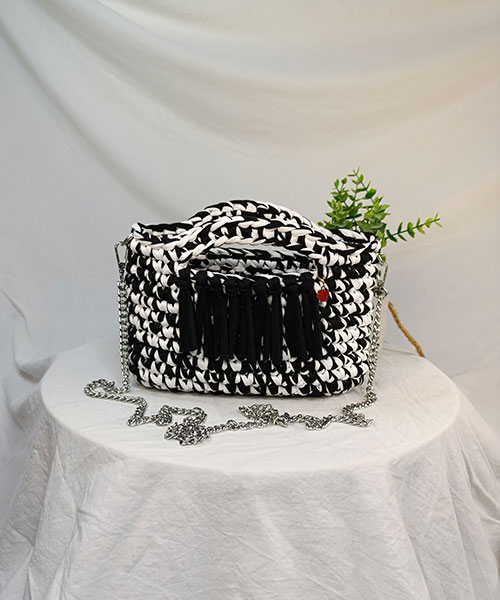 sac crochet harmony noir blanc takiri