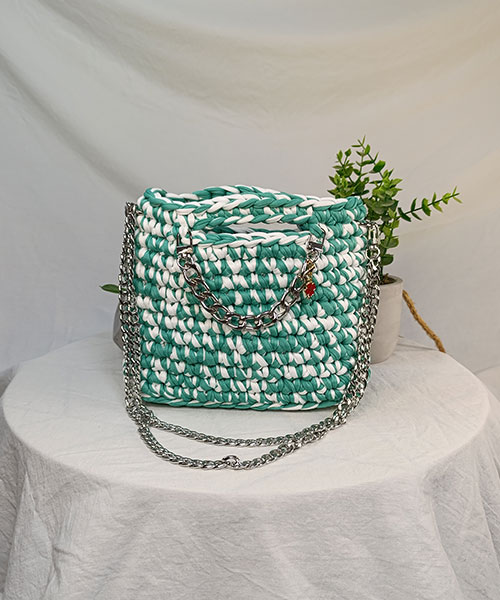 sac crochet harmony vert blanc takiri sac crochet harmony vert blanc takiri
