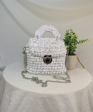 sac crochet love blanc fil argent takiri sac crochet love blanc fil argent takiri