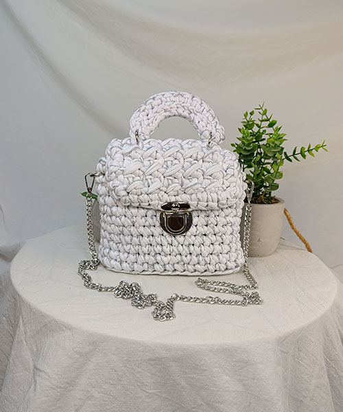 sac crochet love blanc fil argent takiri sac crochet love blanc fil argent takiri