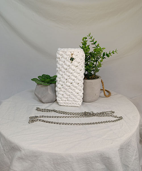 sacoche téléphone crochet infini blanc takiri