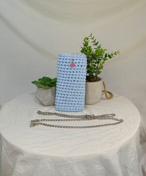 sacoche téléphone crochet infini bleu pastel takiri