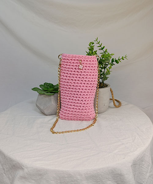 sacoche téléphone crochet infini rose takiri sacoche téléphone crochet infini rose takiri