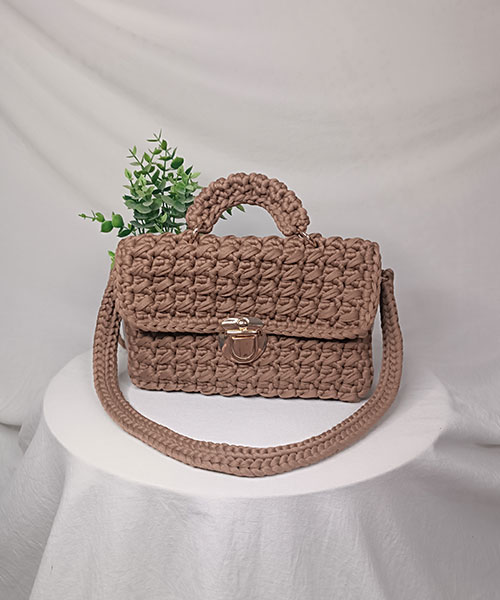 sac crochet elma marron clair takiri