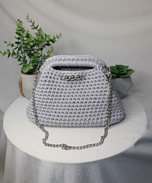 sac crochet mona gris clair takiri