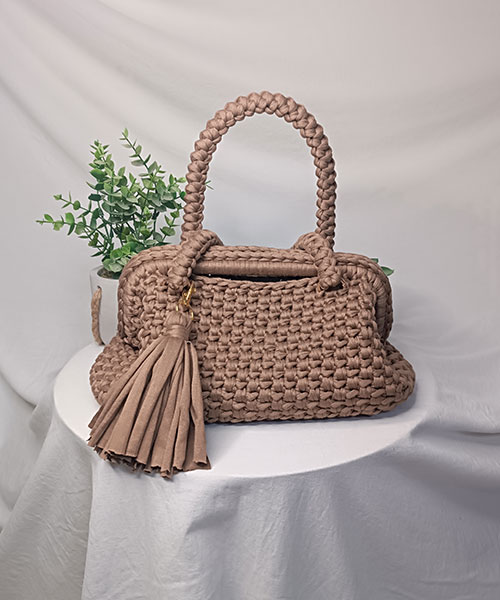 sac crochet mona marron clair takiri