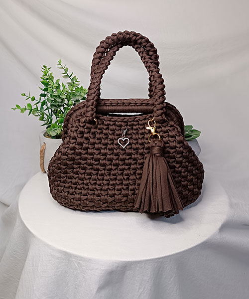 sac crochet mona marron fonce takiri