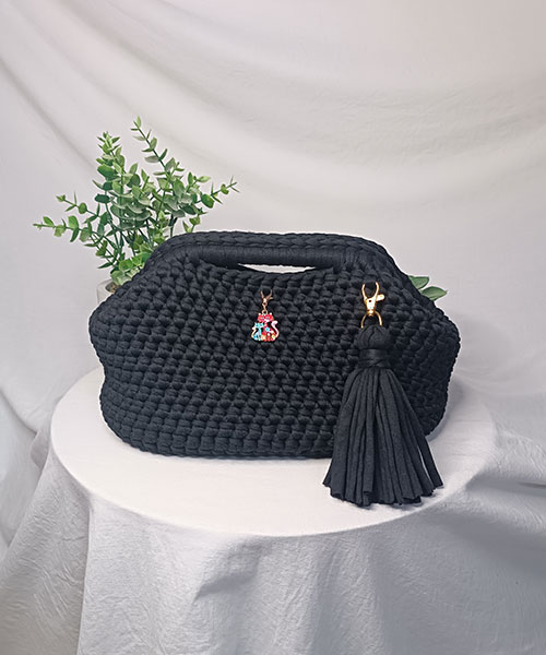 sac crochet mona noir takiri