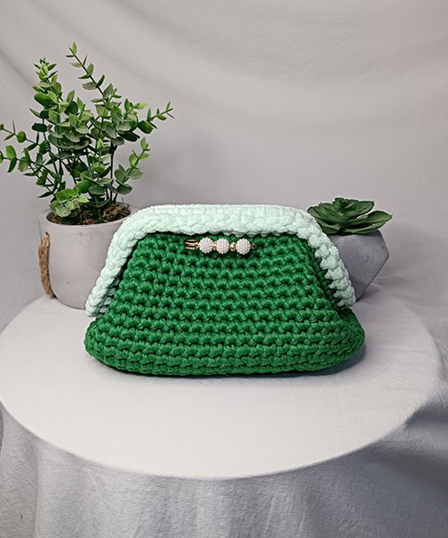 sac crochet mona vert bicolore moumoute takiri