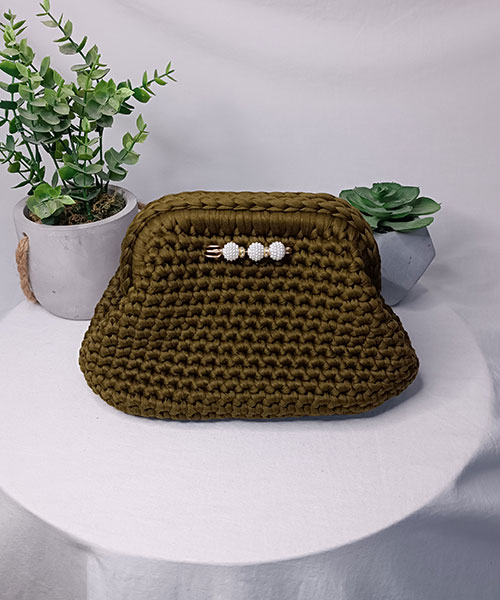 sac crochet mona vert kaki simple takiri