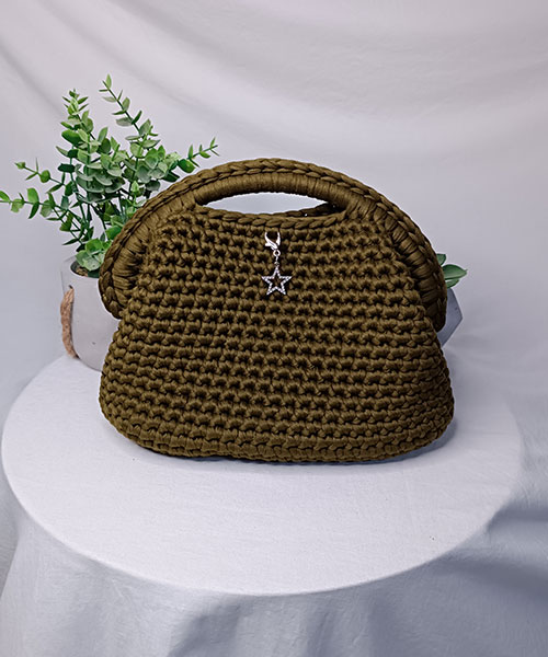 sac crochet mona vert kaki takiri