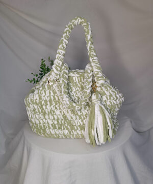 sac crochet elegance vert blanc pilou pilou takiri