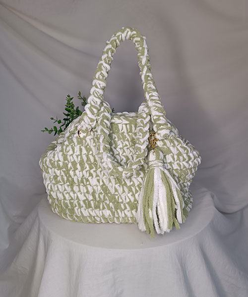 sac crochet elegance vert blanc pilou pilou takiri