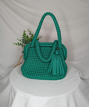 sac crochet élegance vert émeraude takiri